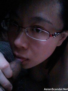 Glasses girl learn to make love with master